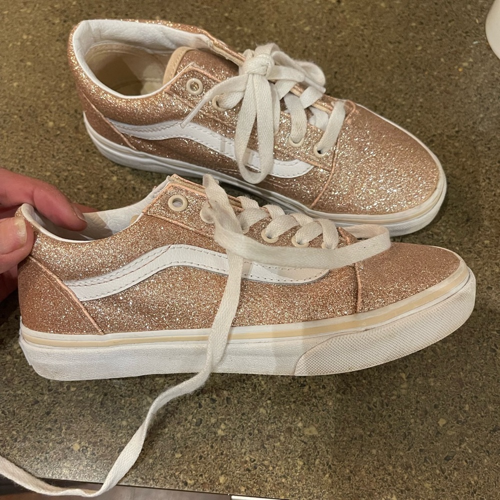 EUC Girl’s Size 3 Rose Gold Glitter Vans!